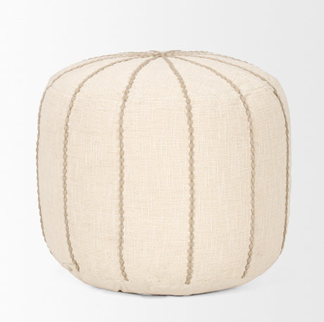 Mercana Sachi Beige w/ Stitching Pouf