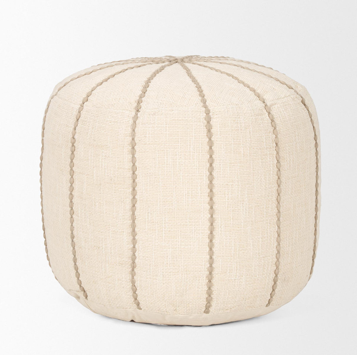Mercana Sachi Beige w/ Stitching Pouf