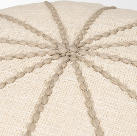 Mercana Sachi Beige w/ Stitching Pouf