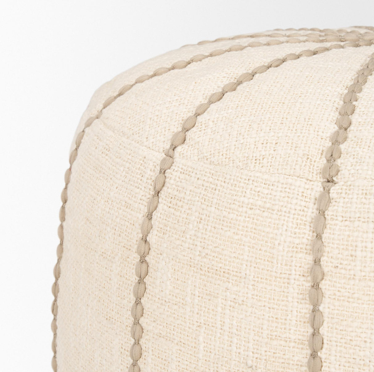 Mercana Sachi Beige w/ Stitching Pouf