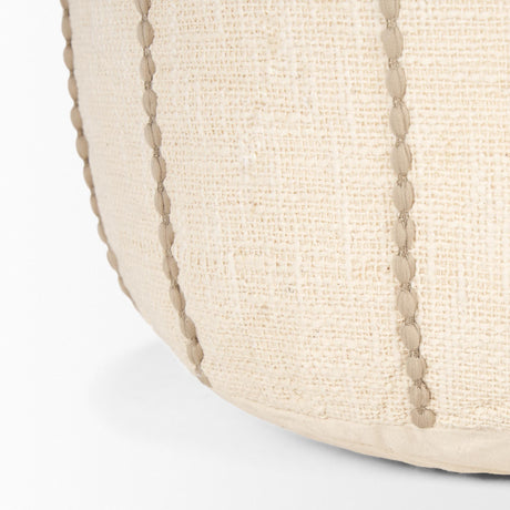 Mercana Sachi Beige w/ Stitching Pouf