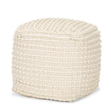 Mercana Sakaye Beige w/ Cream Stitched Patterned Pouf