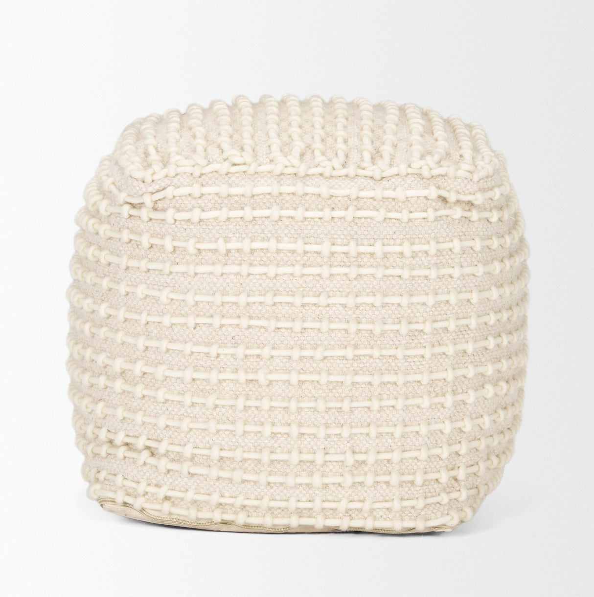 Mercana Sakaye Beige w/ Cream Stitched Patterned Pouf