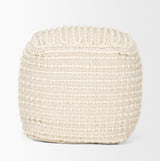 Mercana Sakaye Beige w/ Cream Stitched Patterned Pouf