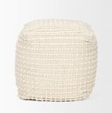 Mercana Sakaye Beige w/ Cream Stitched Patterned Pouf