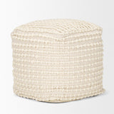 Mercana Sakaye Beige w/ Cream Stitched Patterned Pouf