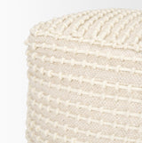 Mercana Sakaye Beige w/ Cream Stitched Patterned Pouf