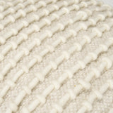 Mercana Sakaye Beige w/ Cream Stitched Patterned Pouf