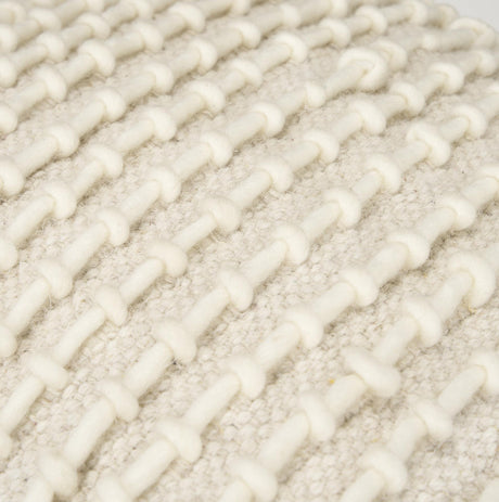 Mercana Sakaye Beige w/ Cream Stitched Patterned Pouf