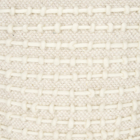 Mercana Sakaye Beige w/ Cream Stitched Patterned Pouf