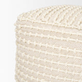 Mercana Sakaye Beige w/ Cream Stitched Patterned Pouf