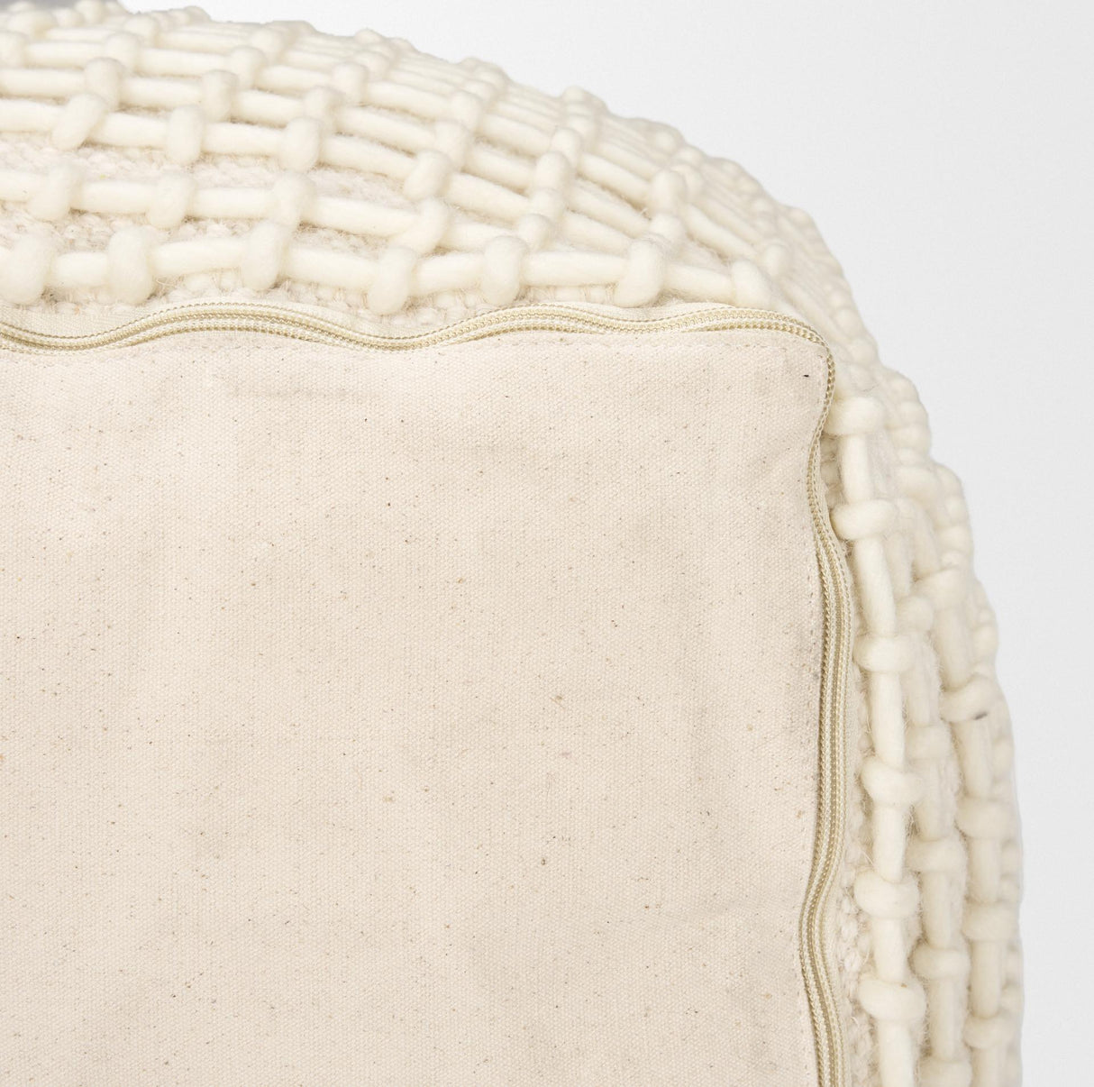 Mercana Sakaye Beige w/ Cream Stitched Patterned Pouf