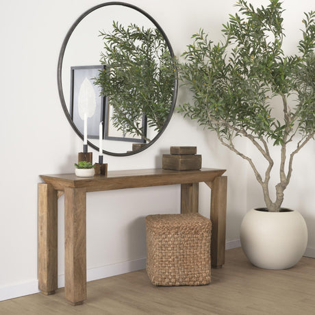 Mercana Sapphira Brown Wood Tapered Top Console Table