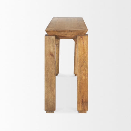 Mercana Sapphira Brown Wood Tapered Top Console Table