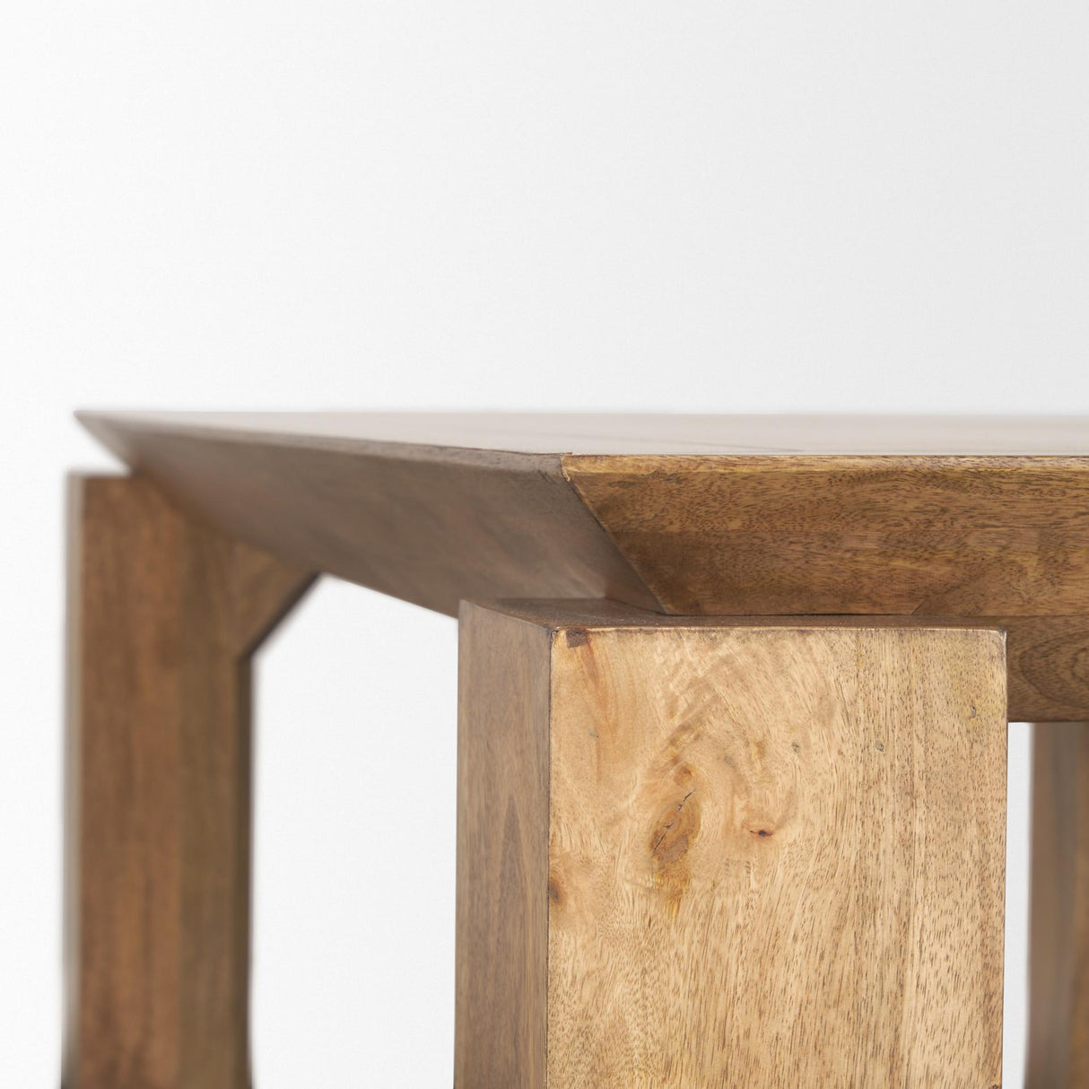 Mercana Sapphira Brown Wood Tapered Top Rectangular Dining Table