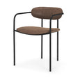 Mercana Parker Muted Brown Faux Leather w/ Black Metal Dining Chair