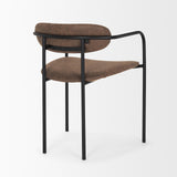 Mercana Parker Muted Brown Faux Leather w/ Black Metal Dining Chair