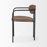 Mercana Parker Muted Brown Faux Leather w/ Black Metal Dining Chair