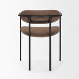 Mercana Parker Muted Brown Faux Leather w/ Black Metal Dining Chair