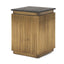 Mercana Satima Black Marble w/ Gold Metal Square Fluted Accent Table