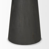 Mercana Maxwell 48L x 48W x 30H Round White Marble Top w/ Black Metal and Wood Pedestal Base Dining Table