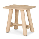 Mercana Sekou Light Brown Short Wooden Craftsman Stool