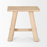 Mercana Sekou Light Brown Short Wooden Craftsman Stool