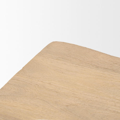 Mercana Sekou Light Brown Short Wooden Craftsman Stool