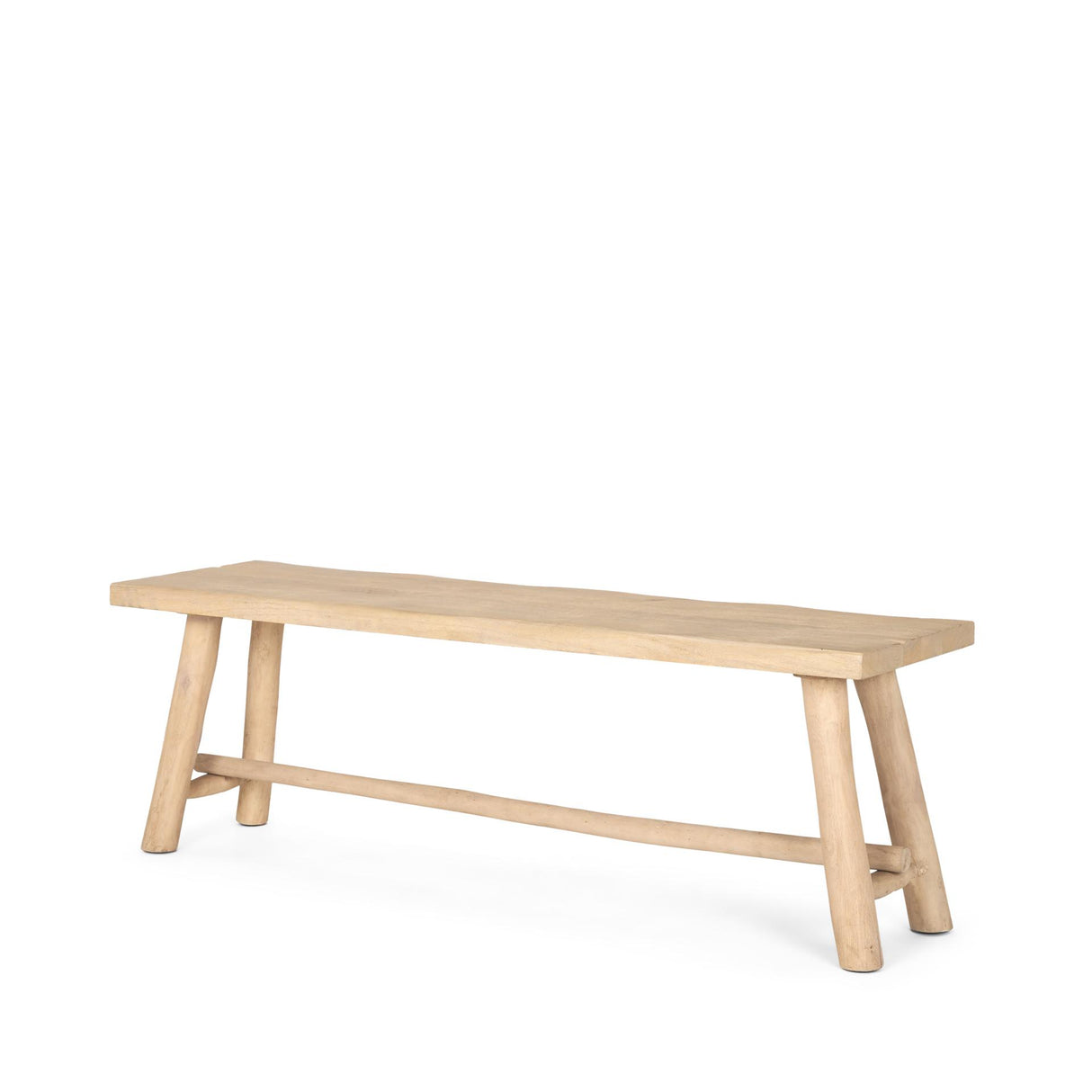 Mercana Sekou Light Brown Wooden Craftsman Bench