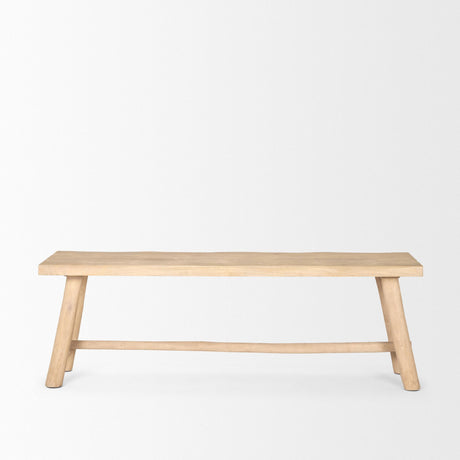 Mercana Sekou Light Brown Wooden Craftsman Bench