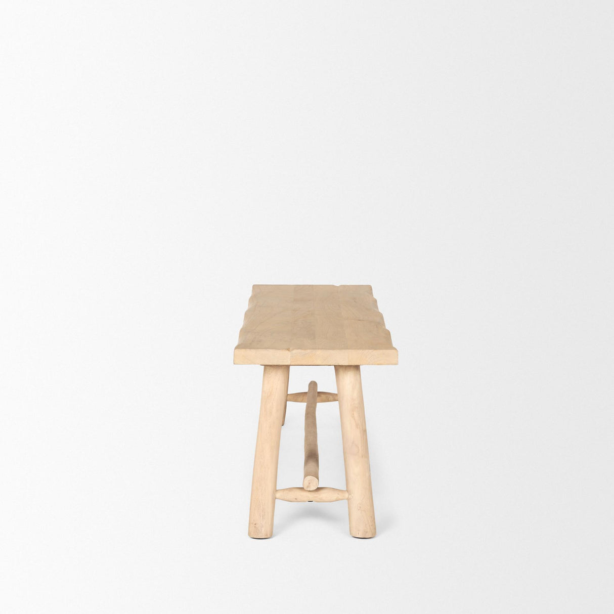 Mercana Sekou Light Brown Wooden Craftsman Bench