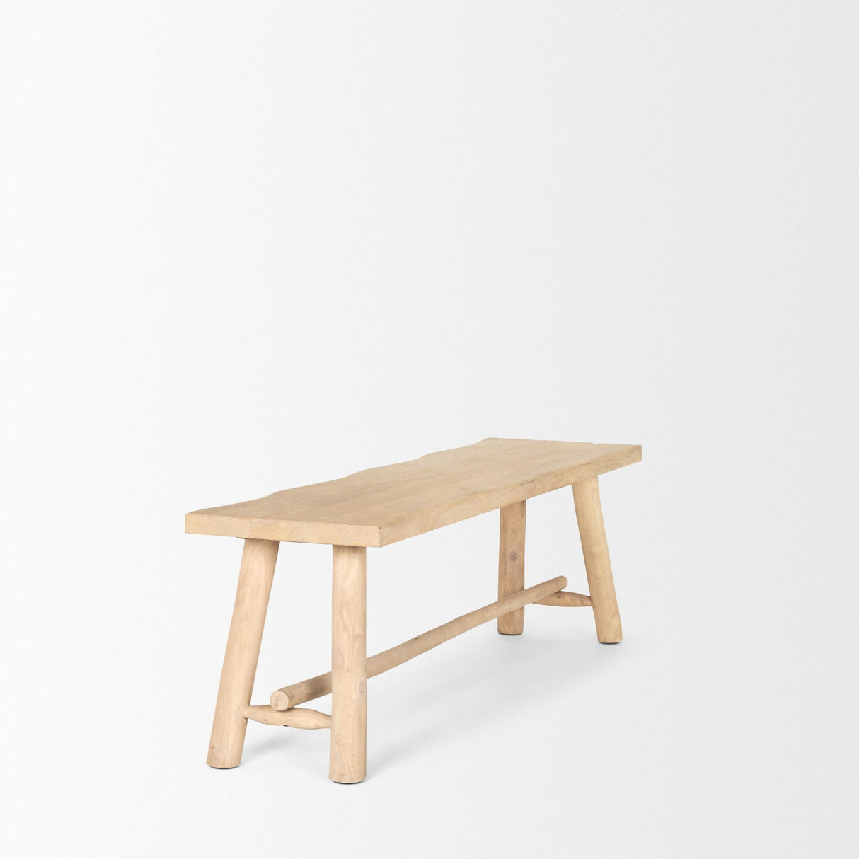 Mercana Sekou Light Brown Wooden Craftsman Bench