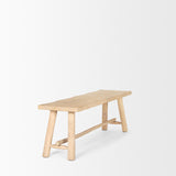 Mercana Sekou Light Brown Wooden Craftsman Bench