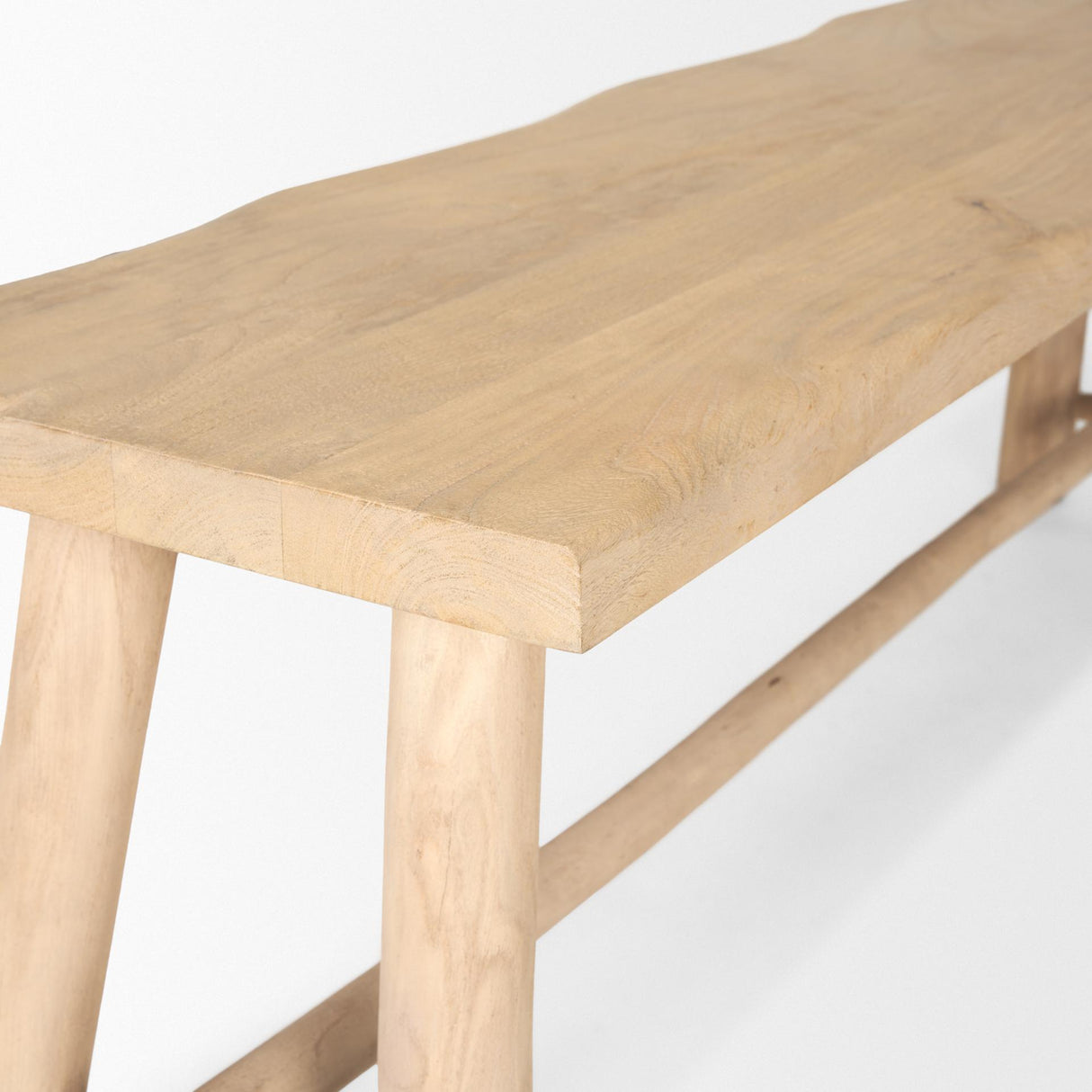 Mercana Sekou Light Brown Wooden Craftsman Bench