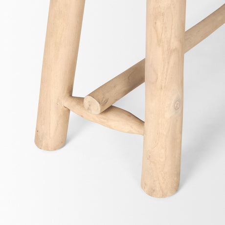 Mercana Sekou Light Brown Wooden Craftsman Bench
