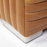 Mercana Ricciardo Cognac Leather Three Seater Sofa 82.5L x 38.5W x 26.5H