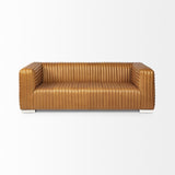 Mercana Ricciardo Cognac Leather Three Seater Sofa 82.5L x 38.5W x 26.5H