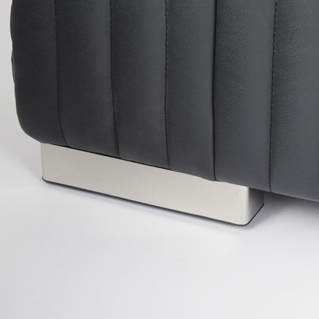 Mercana Ricciardo Black Leather Wrapped Three Seater Sofa 82.5L x 38.5W x 26.5H