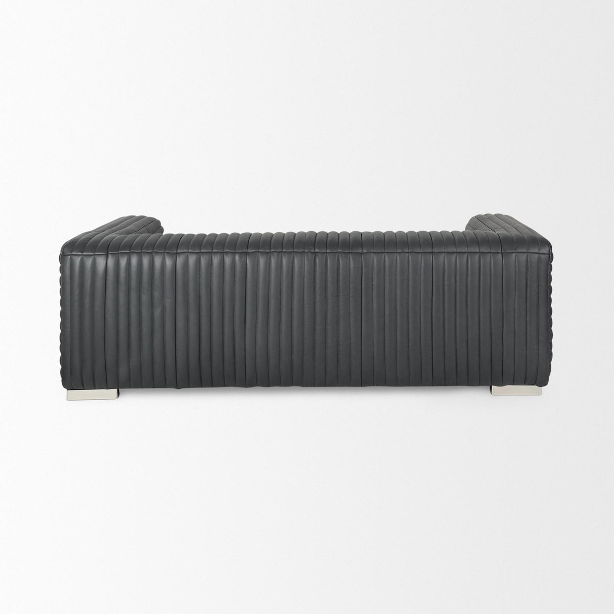 Mercana Ricciardo Black Leather Wrapped Three Seater Sofa 82.5L x 38.5W x 26.5H
