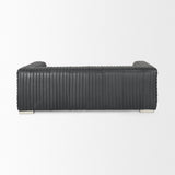 Mercana Ricciardo Black Leather Wrapped Three Seater Sofa 82.5L x 38.5W x 26.5H