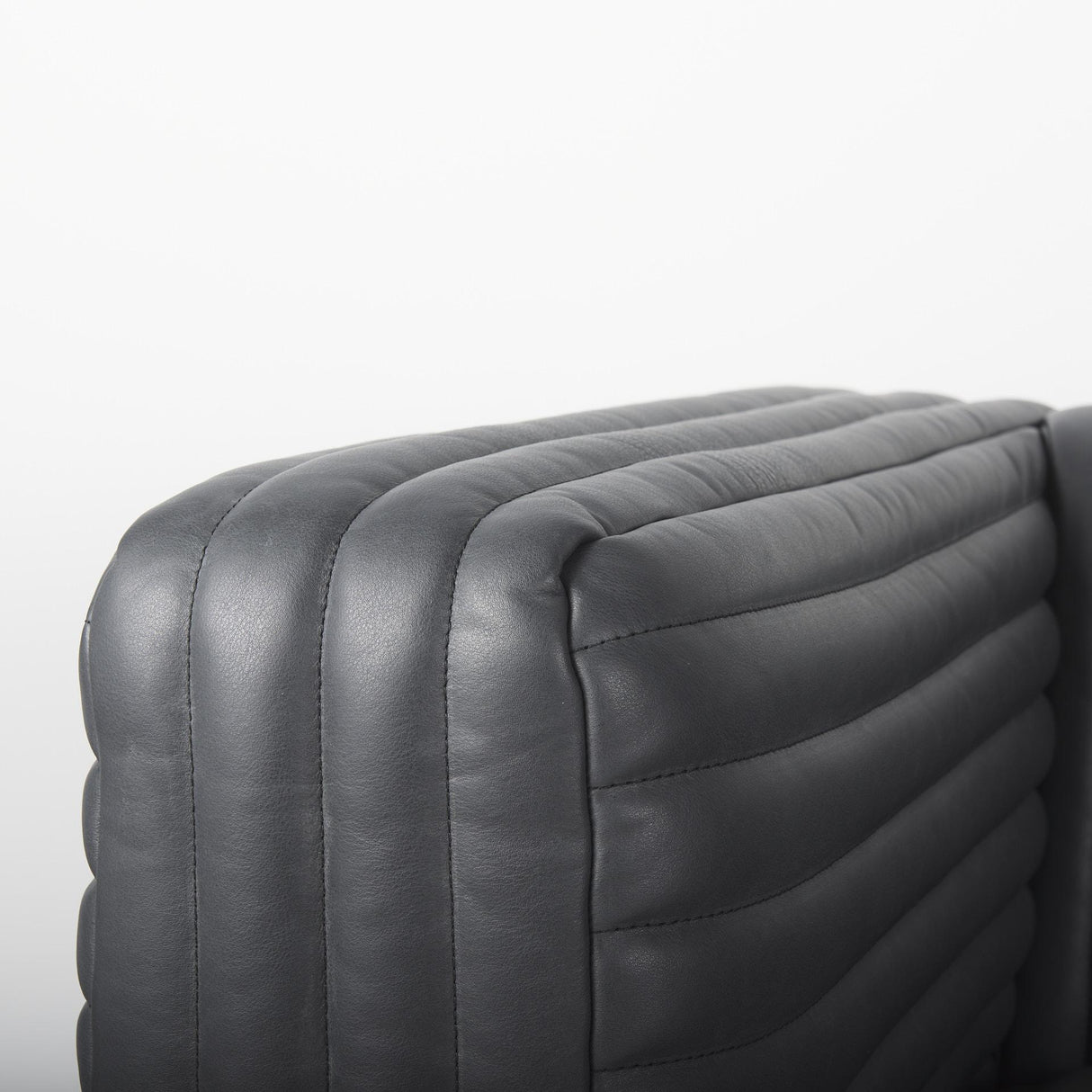 Mercana Ricciardo Black Leather Wrapped Three Seater Sofa 82.5L x 38.5W x 26.5H