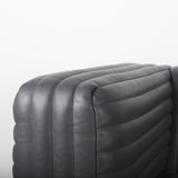 Mercana Ricciardo Black Leather Wrapped Three Seater Sofa 82.5L x 38.5W x 26.5H