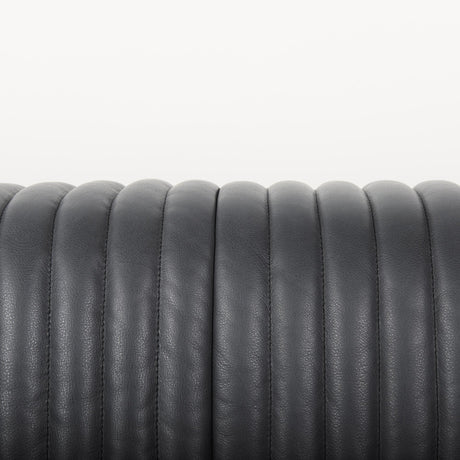 Mercana Ricciardo Black Leather Wrapped Three Seater Sofa 82.5L x 38.5W x 26.5H