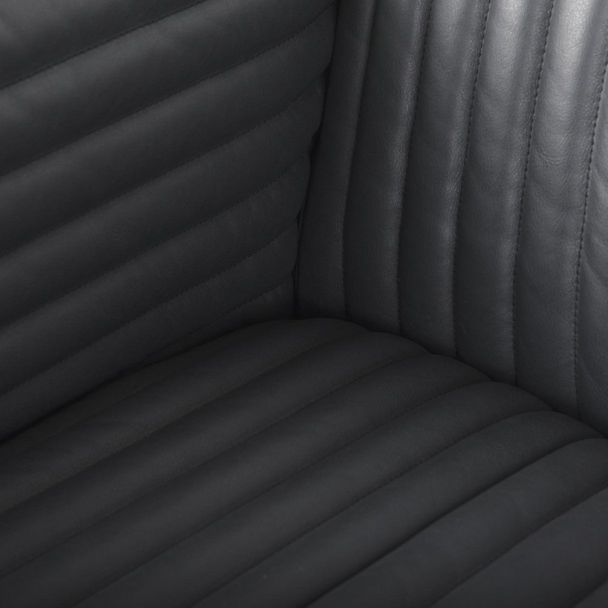 Mercana Ricciardo Black Leather Wrapped Three Seater Sofa 82.5L x 38.5W x 26.5H