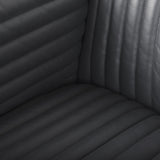 Mercana Ricciardo Black Leather Wrapped Three Seater Sofa 82.5L x 38.5W x 26.5H