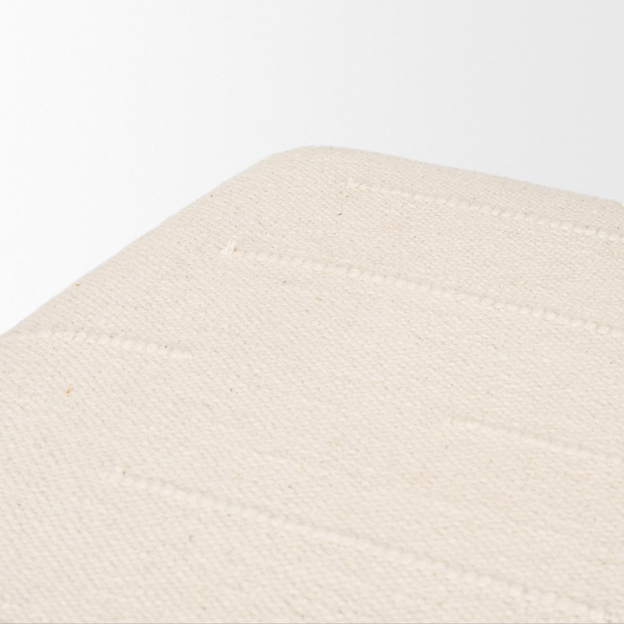 Mercana Shae Brown Wood w/ Oatmeal Fabric Ottoman