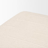 Mercana Shae Brown Wood w/ Oatmeal Fabric Ottoman