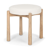 Mercana Shaiden Brown Wood w/ Cream Fabric Stool