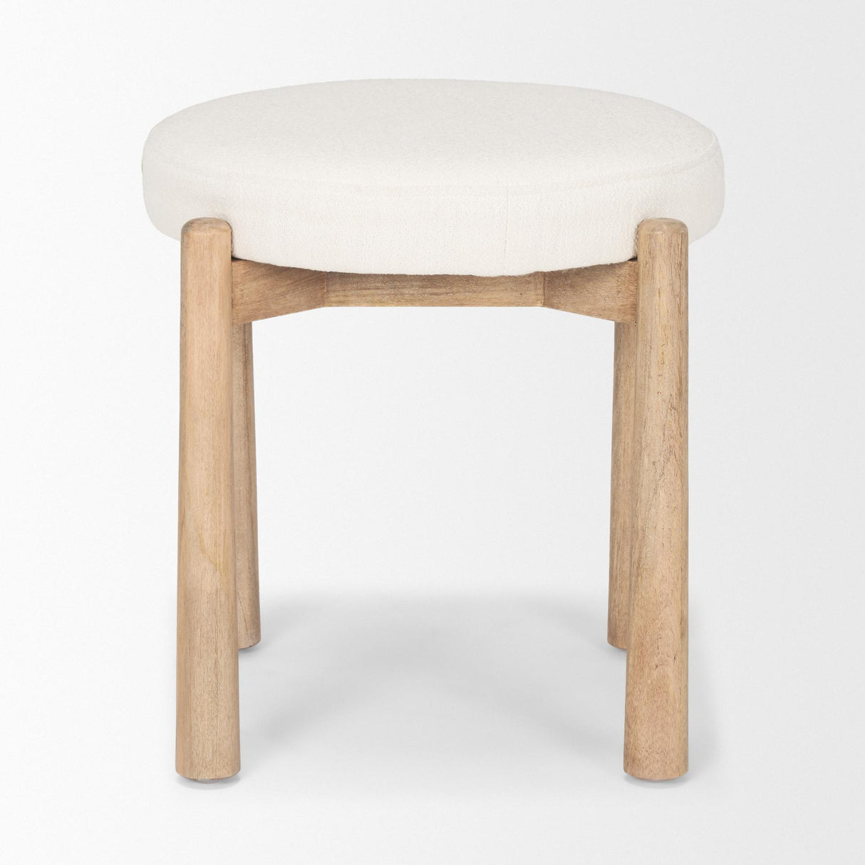 Mercana Shaiden Brown Wood w/ Cream Fabric Stool