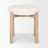 Mercana Shaiden Brown Wood w/ Cream Fabric Stool
